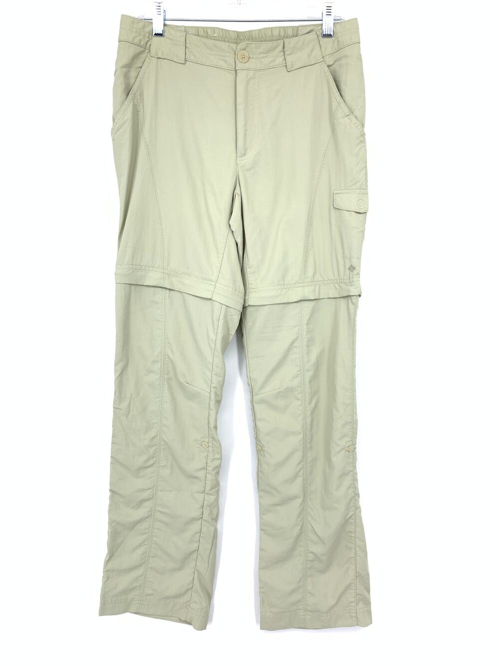 Columbia Outdoor Convertible Pants To Shorts Womens Size 8 Light Beige Green